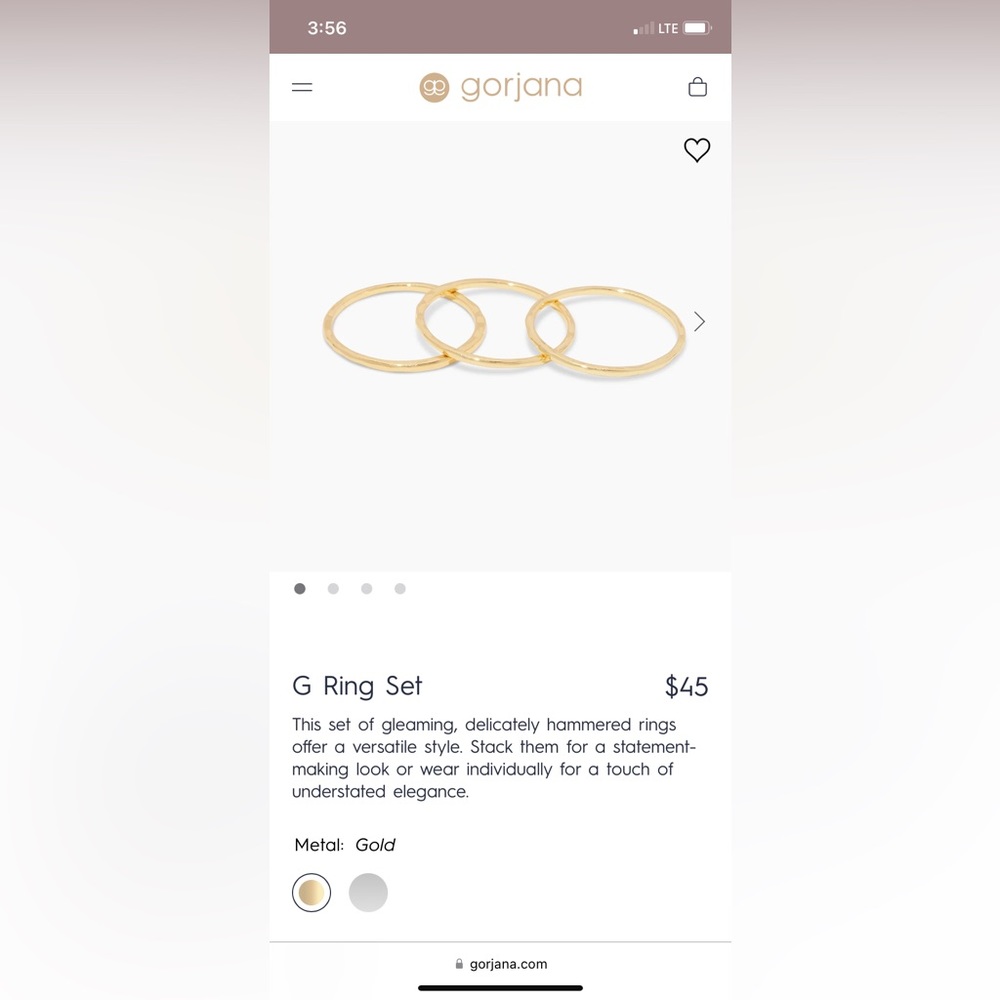 Gorjana G ring set